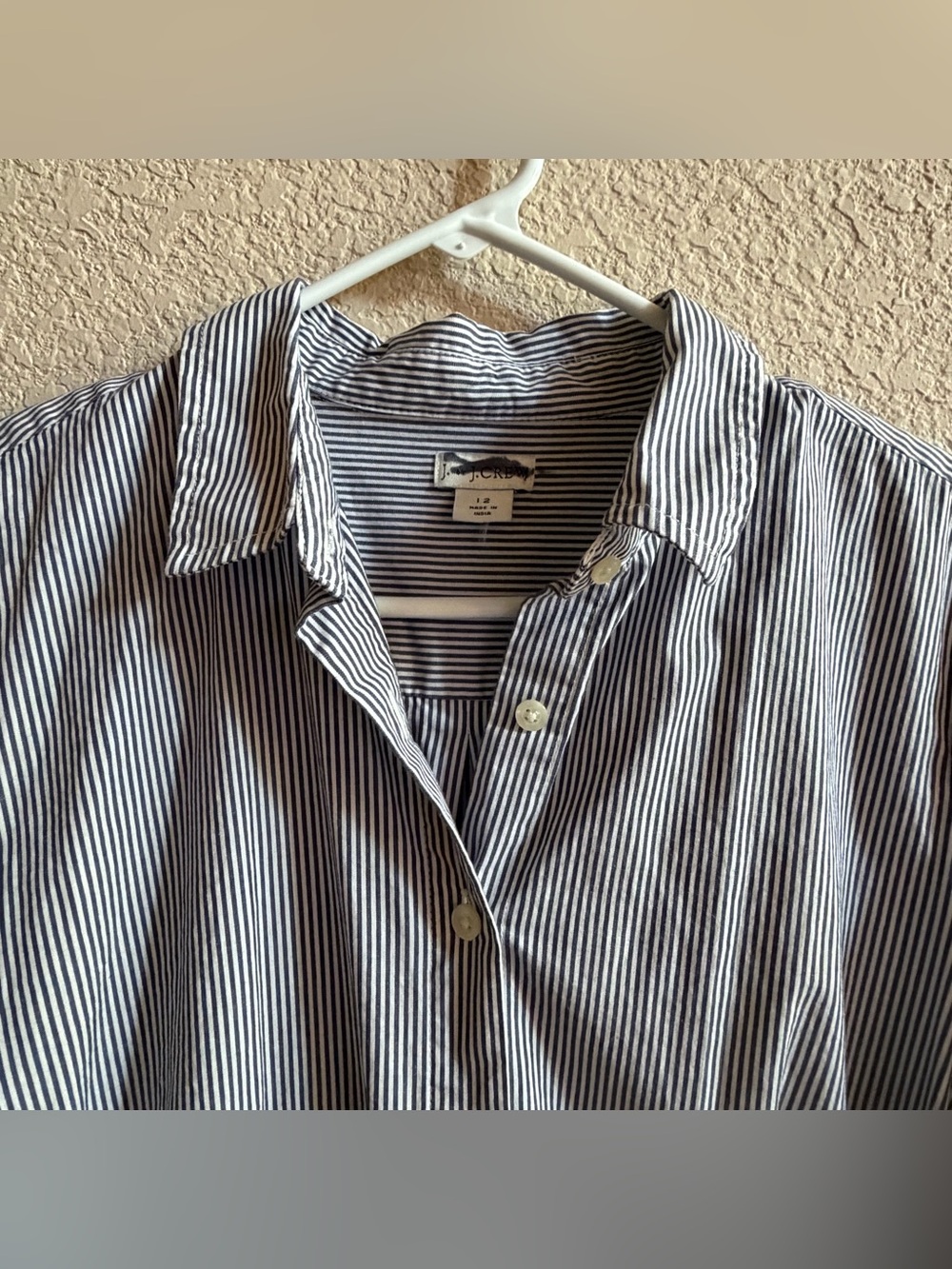 J.Crew Striped Shirt Dress-Women’s 12-Tie Waist-Button Front Long Sleeve Office - Picture 2 of 9